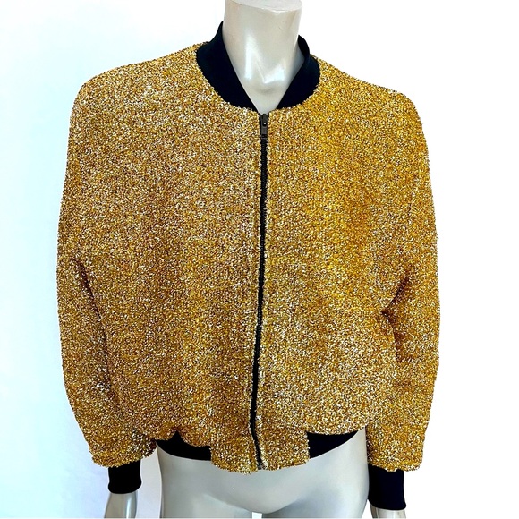 Stylenanda  Golden Simmer Bomber Jacket - Picture 6 of 10